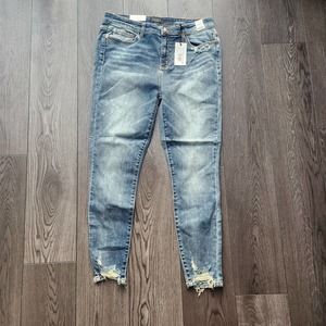 Judy Blue High Waist skinny distressed hem jeans, size 15